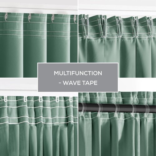 Restilo Svetlo zelena zatemnitvena izolacijska zavesa 140x245 cm Pleat &amp;ndash; Slike