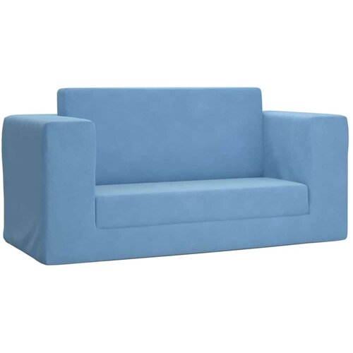  Dječji dvosjed na razvlačenje plavi mekani pli&amp;scaron;ani Plava Sofa bed Slike