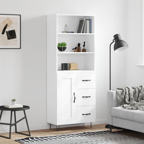 vidaXL Visoka komoda bijela 69 5x34x180 cm konstruirano drvo Cijene
