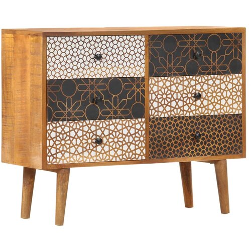 vidaXL Komoda s potiskanim vzorcem 90x30x70 cm trden mangov les Cene