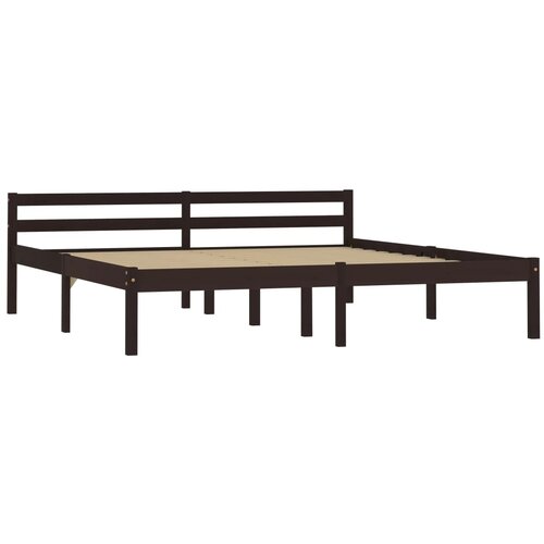 Maison Chic Posteljni okvir - Dvoposteljna postelja - Zakonska postelja temno rjav iz trdne borovine 180x200 cm-J5619, (21767201) Slike