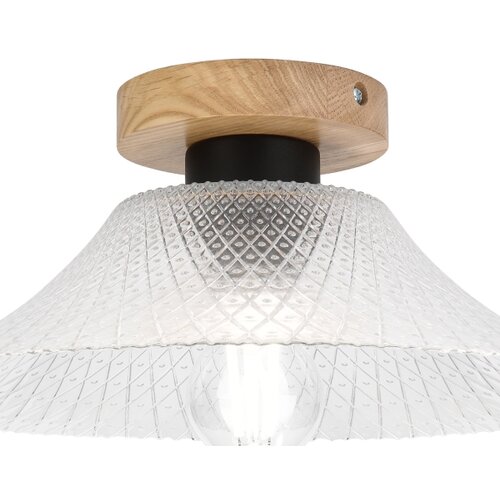  Stropna svetiljka JULL WOOD 1xE27/15W/230V hrast/prozirno, prečnik 34 cm Slike