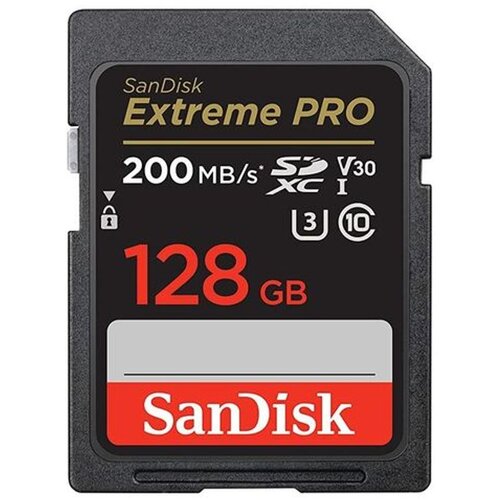 San Disk Extreme PRO SDXC memorijska kartica 128GB 200MB/s & 90MB/s čitanje/pisanje UHS-I, Class 10, U3, V30 (IZLOŽBENI ARTIKL) Cijene