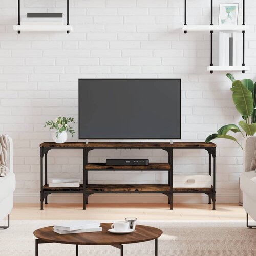TV ormarić boja dimljenog hrasta 121x35x45 cm od drva i željeza Cijene