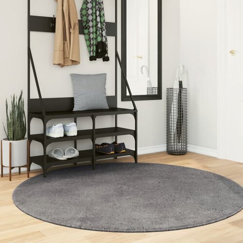 VidaXL Tepih HUARTE kratkih vlakana mekani i perivi antracit &amp;Oslash; 160 cm Slike