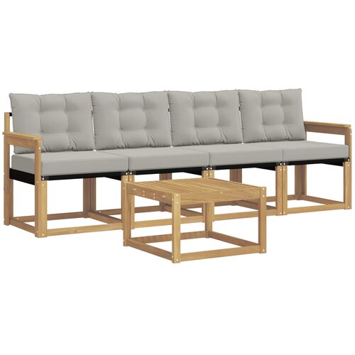 vidaXL Zunanja garnitura za sedenje 5 pcs Bela in svetlo siva, (5000280595) Cene