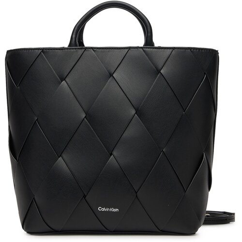 Calvin Klein Ročna torba Ck Woven Medium Tote K60K613176 Črna Cene