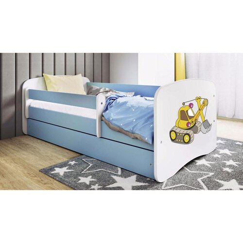 MID.YOU Dječji krevet Dreamy bager 160x80 sa madracem s ladicom Plava Cijene