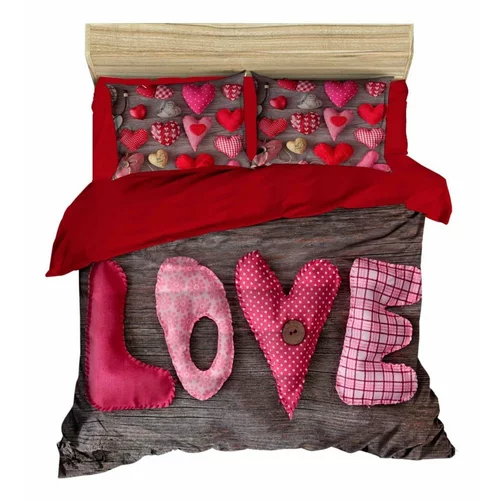 Mijolnir Rdeča satenasta posteljnina za zakonsko posteljo/podaljšana 200x220 cm –