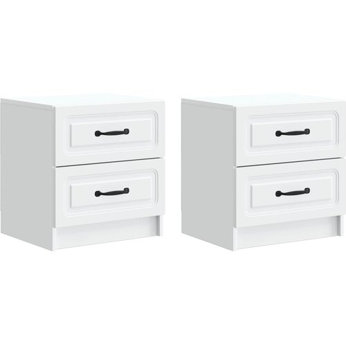  Noćni ormar 2 pcs Bijela 43 x 34,5 x 44,5 cm Konstruirano drvo Cene