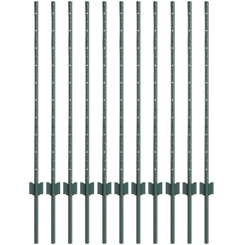  Steber ograje. 11 pcs Zelena 100 cm Jeklo, (5000157916) Cene