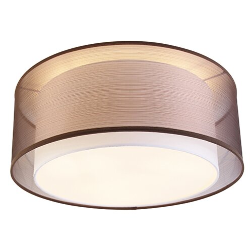 QAZQA Moderna stropna svetilka rjava z belo 50 cm 3-svetloba - Drum Duo Cene
