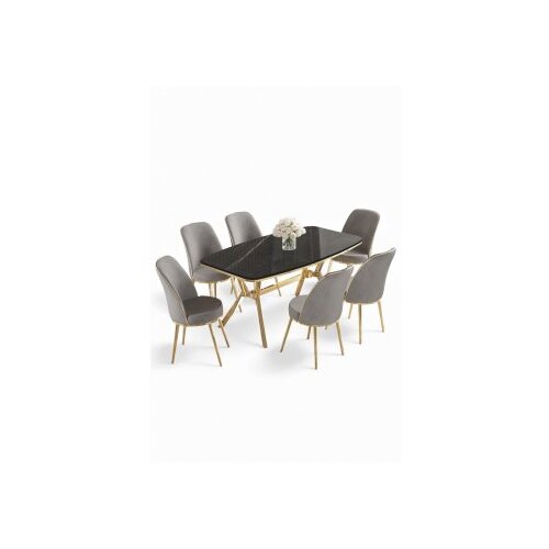 Hanah home trpezarijski set, 7 dijelova, siva Cijene