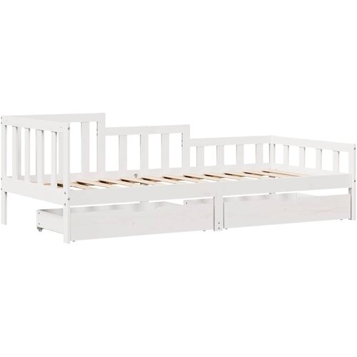  Dnevni krevet s ladicama bez madraca 90x200 cm masivno drvo Slike
