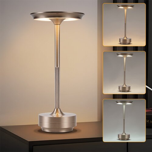 Nettlife Lampe de chevet sans fil &amp;agrave; piles - Lampe de table LED tactile &amp;agrave; intensit&amp;eacute; variable avec batterie rechargeable USB, (22144000) Slike