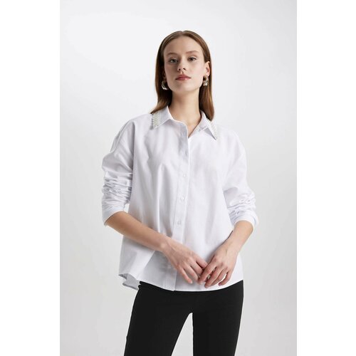 Defacto Oversize Fit Shirt Collar Oxford Long Sleeve Shirt Cene
