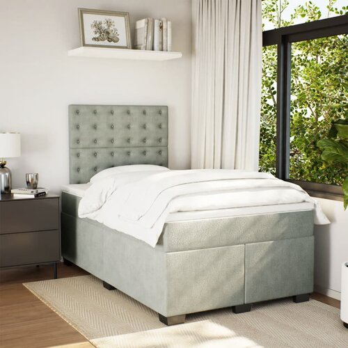 Box spring krevet s madracem svjetlosivi 120x200 cm bar&amp;scaron;unasti Slike