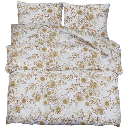 Maison Chic Komplet posteljnine - Posteljnina bela in rjava 260x240 cm bombaž, (21786922) Cene