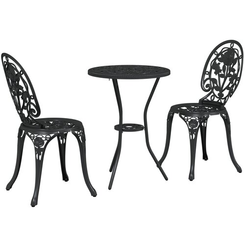 vidaXL 3-delni vrtnarski bistro set črna litina, (22016252) Cene