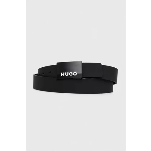 Hugo Dvostrani kožni remen za muškarce, boja: crna