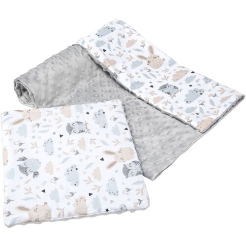 Medi Partners Quilt 75x100 + pillow 35x30 cotton + minky – Polana + gray Minky Cene
