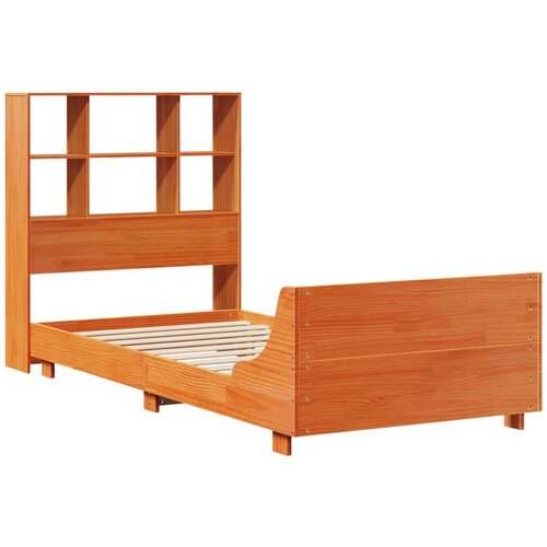 vidaXL Posteljni okvir brez vzmetnice voščeno rjav 90x200 cm borovina Cene