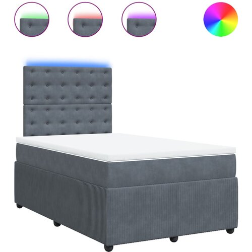 vidaXL Box spring postelja z vzmetnico temno siv 120x190 cm žamet, (21310380) Cene