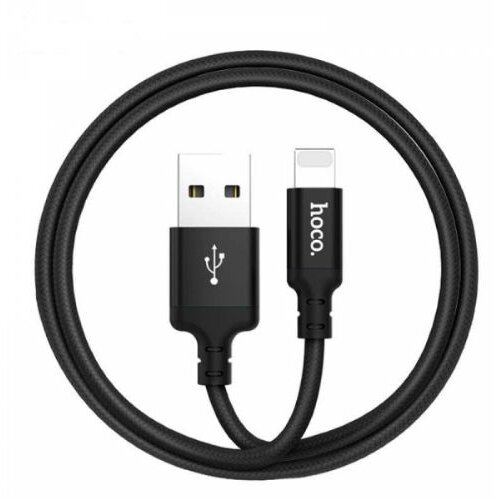 Hoco. podatkovni kabel X14 Lightning na USB 1m 3A črn pleten Slike