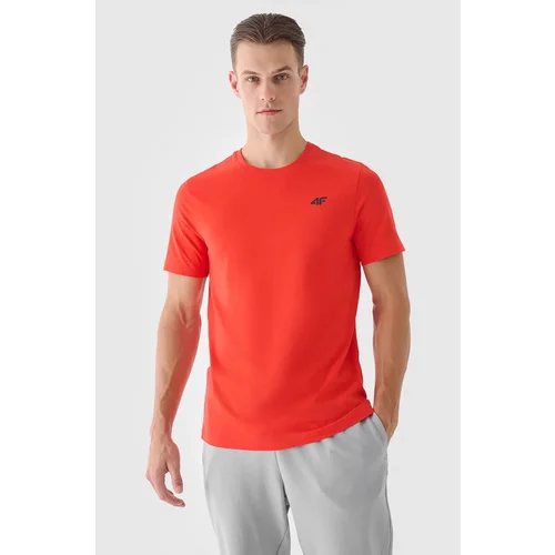 4f Men's Plain T-Shirt With Logo Orange WMM00TTS