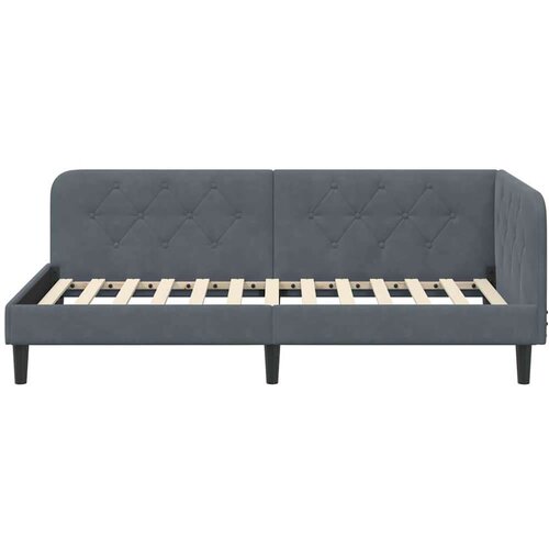 VidaXL Kutni okvir kreveta s uzglavljem Tamno siva 90 x 200 cm Bar&amp;scaron;un Slike