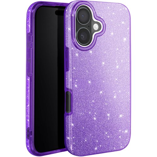 AVIZAR Ohišje z bleščicami za iPhone 16 Odporen na udarce Glitter, Vijolična, (5000012959) Cene