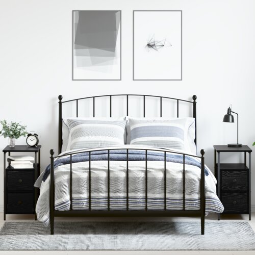vidaXL Nočna omarica s predalom 2 pcs Črni hrast 30 x 60 x 60 cm Cene