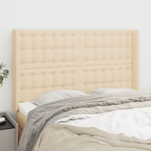  Uzglavlje s ušima krem 147x16x118/128 cm od tkanine Cene