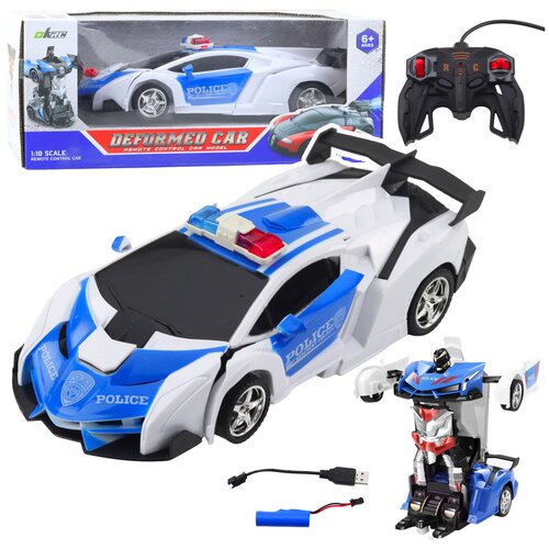  Auto Robot 2in1 Police Remote Controlled Police Car RC 1:18 Cene