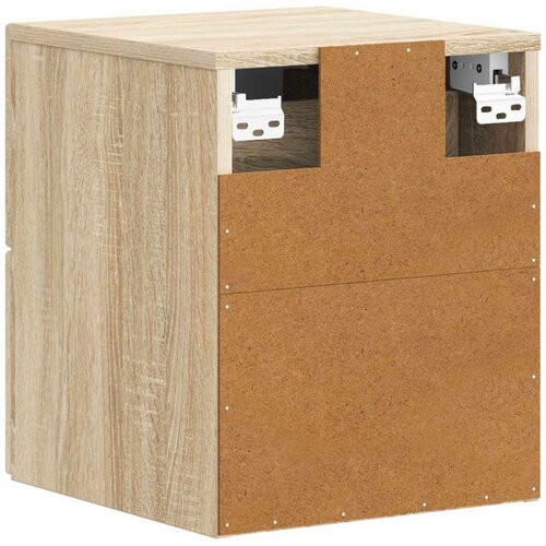  Noćni ormarić za montažu na zid s ladicama 2 pcs Hrast sonoma Slike
