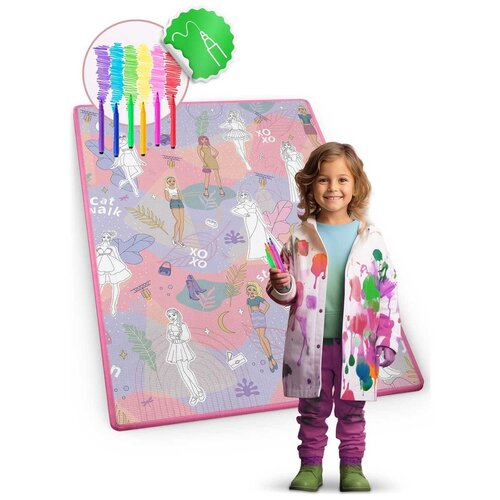 Ricokids model Fashion XXL podloga za bojanje + flomasteri GRATIS 120 x 90 x 0,3 cm Slike