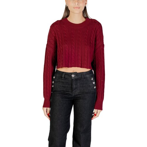 Only Puloverji ONLBIRTIE LS SHORT CABLE O-NECK CC KNT 15350742 Rdeča Slike