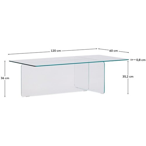 Kave Home Steklena mizica 60x120 cm Zaren &amp;ndash; Slike