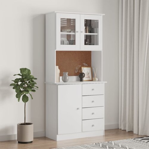 The Living Store Komoda ALTA bela 77x35x165 cm trdna borovina - Visoka Omara, (21441893) Cene