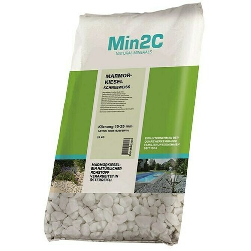 Min2C ukrasni kamenčići (sniježno bijele boje, granulacija: 15 mm - 25 mm, 25 kg) Slike