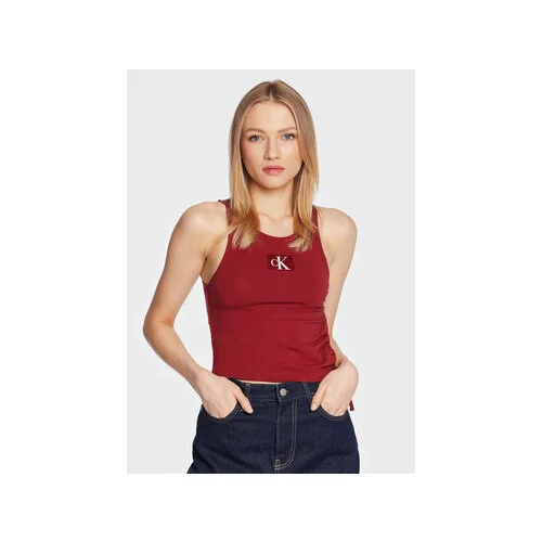 Calvin Klein Jeans Top J20J221062 Bordo rdeča Regular Fit