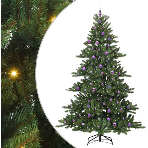 VidaXL Umjetno božićno drvce s nogom with LEDs s stalakom 240cm PVC Slike
