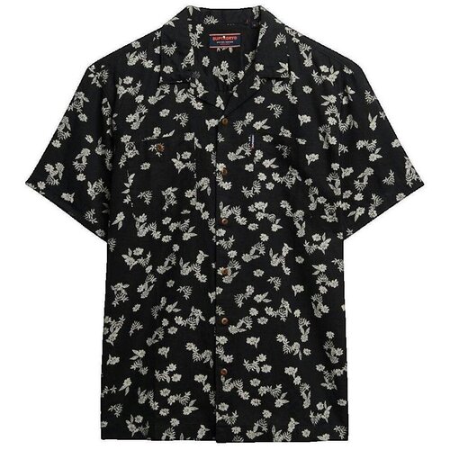 Superdry Srajce s kratkimi rokavi Chemise Beach manches courtes noire Črna Cene