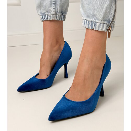 D/CEO Navy blue velvet stiletto pumps Bales Slike