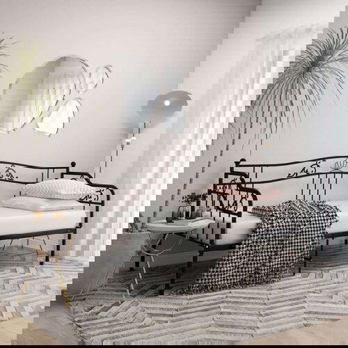  Okvir za krevet na razvlačenje crni metalni 90 x 200 cm Cene