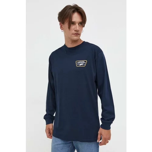 Vans Bombažna majica z dolgimi rokavi mornarsko modra barva