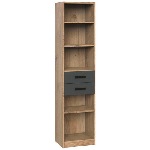 Hom`in regal 47/198/38 cm barve grafita, barve hrasta Slike