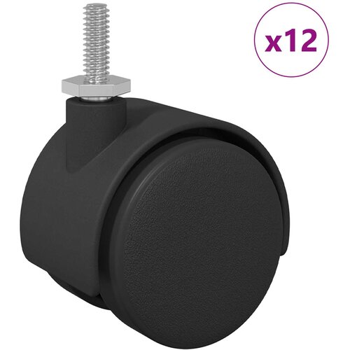  Kotači 12 pcs Crna 40,1 x 37,8 mm PP i čelik Slike