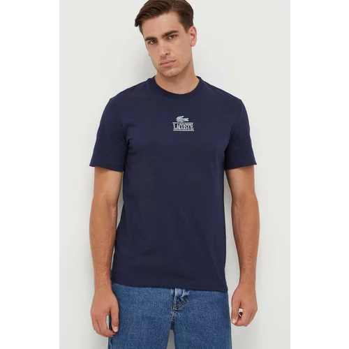 Lacoste Bombažna kratka majica mornarsko modra barva