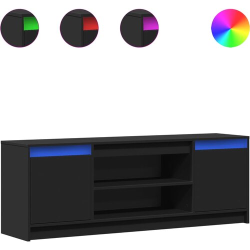 Maison Chic TV omarica - TV stojalo - Televizijska omarica z LED črna 139,5x34x50 cm inženirski les, (21701886) Slike
